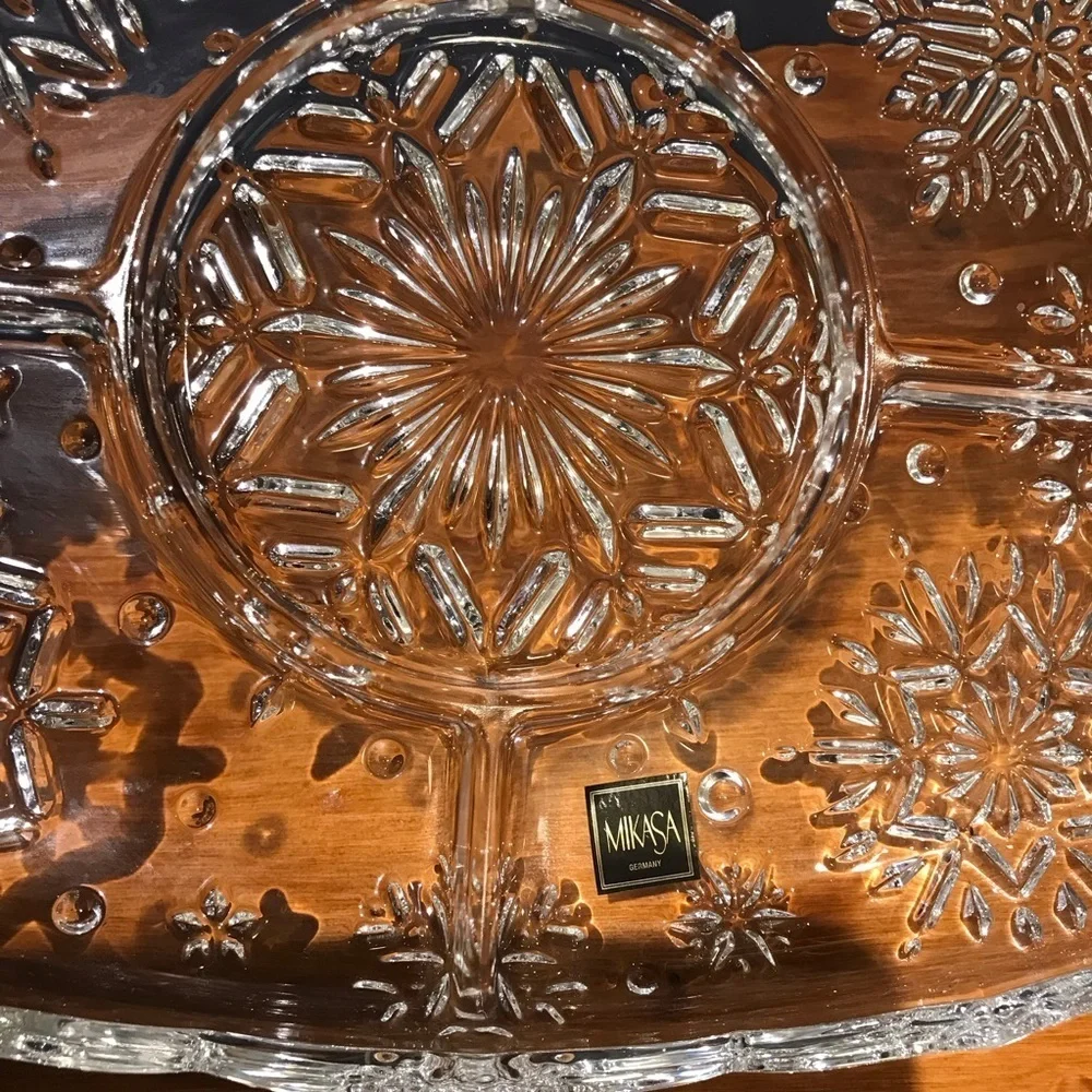 Mikasa Crystal Divided Holiday Platter